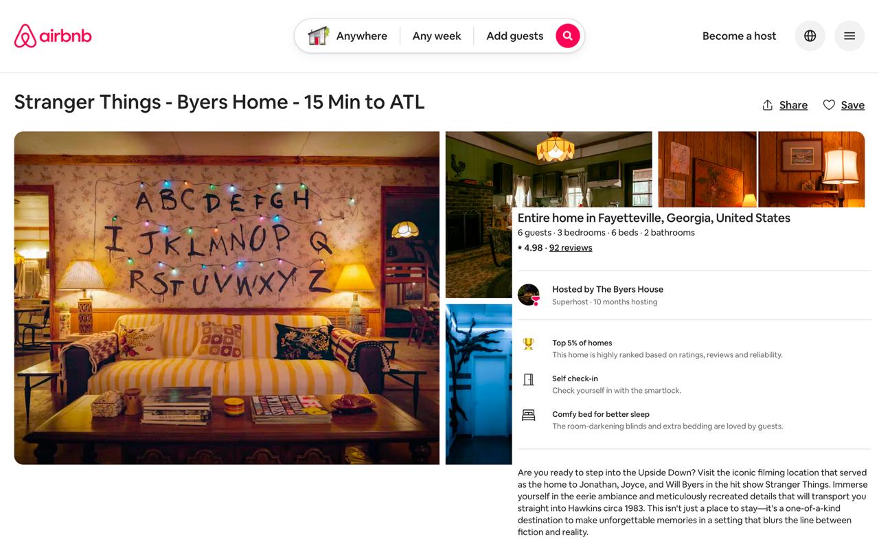 Airbnb Listed Stranger Things Byers House Photo